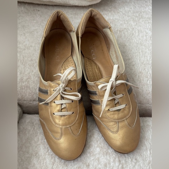Gucci Shoes - Sesto Meucci Gold Sneakers Athletic-Design